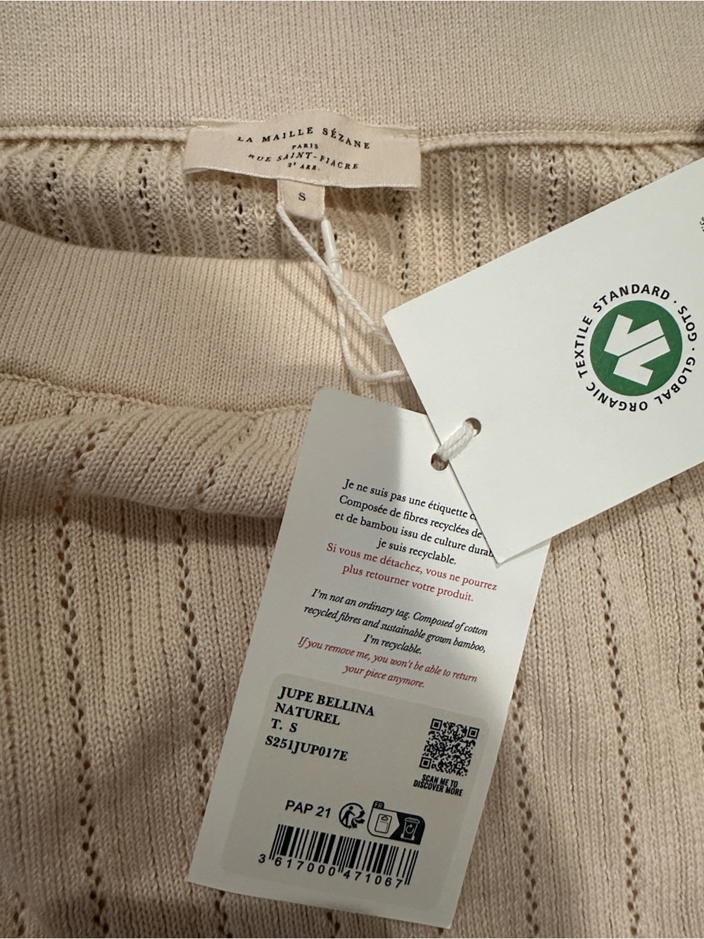 Sezane Bellina NWT skirt in natural color - Picture 4 of 4